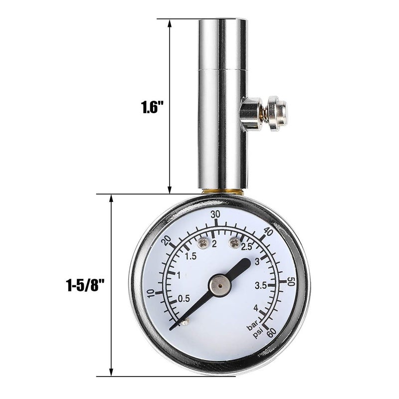 CZC AUTO Heavy Duty Tire Pressure Gauge Reader Checker 0-60PSI, ANSI B40.1 Accurate Mechanical Air Gage, Chrome Plated Single Chuck Dial Wheel Pressure Tester for Motorcycle Bike Car RV Bicycle - Image 5